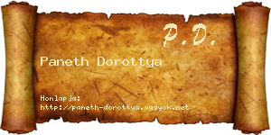 Paneth Dorottya névjegykártya